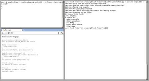 A tool for detecting JavaScript memory leaks.
